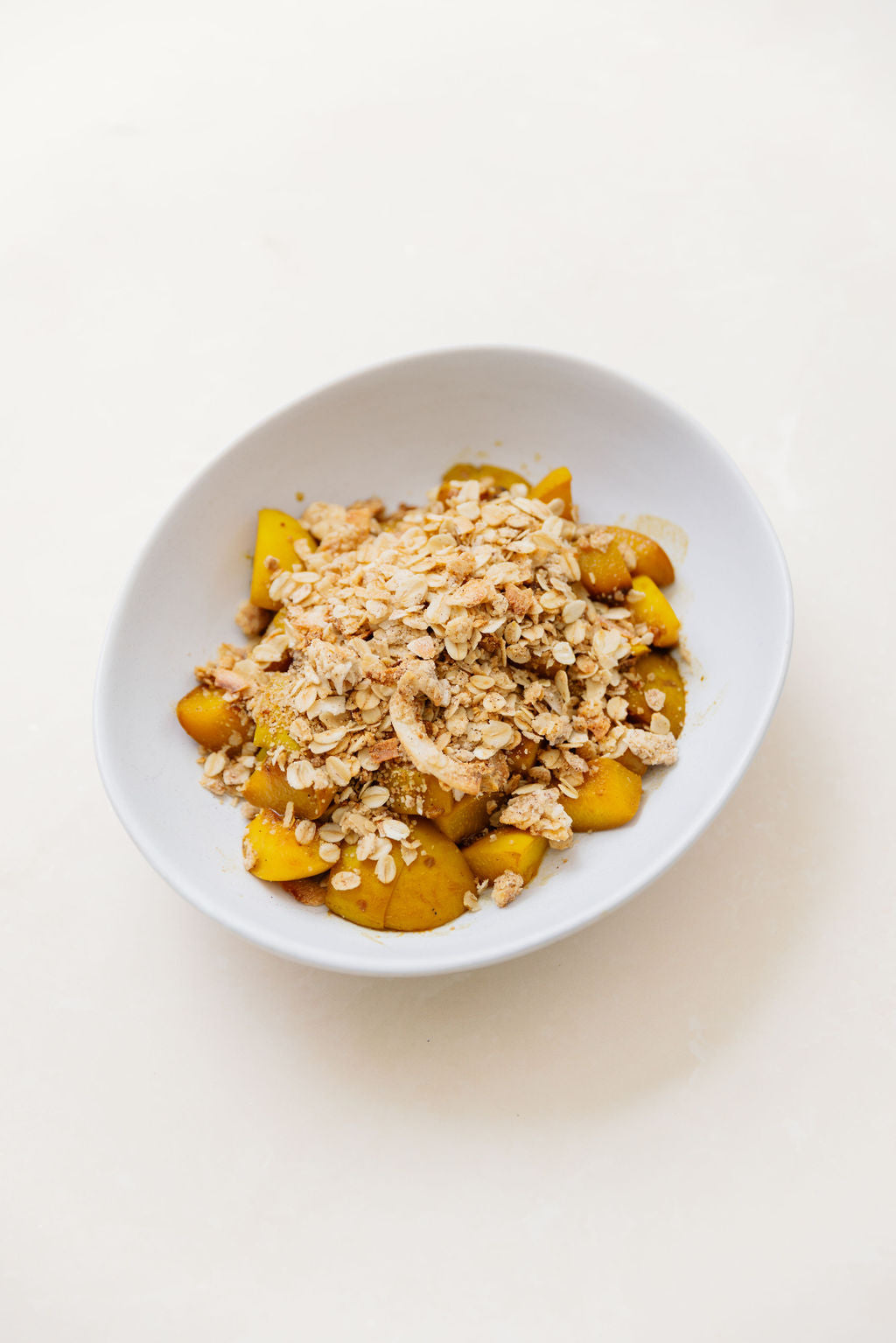Peach Crumble with Vanilla Bean Custard