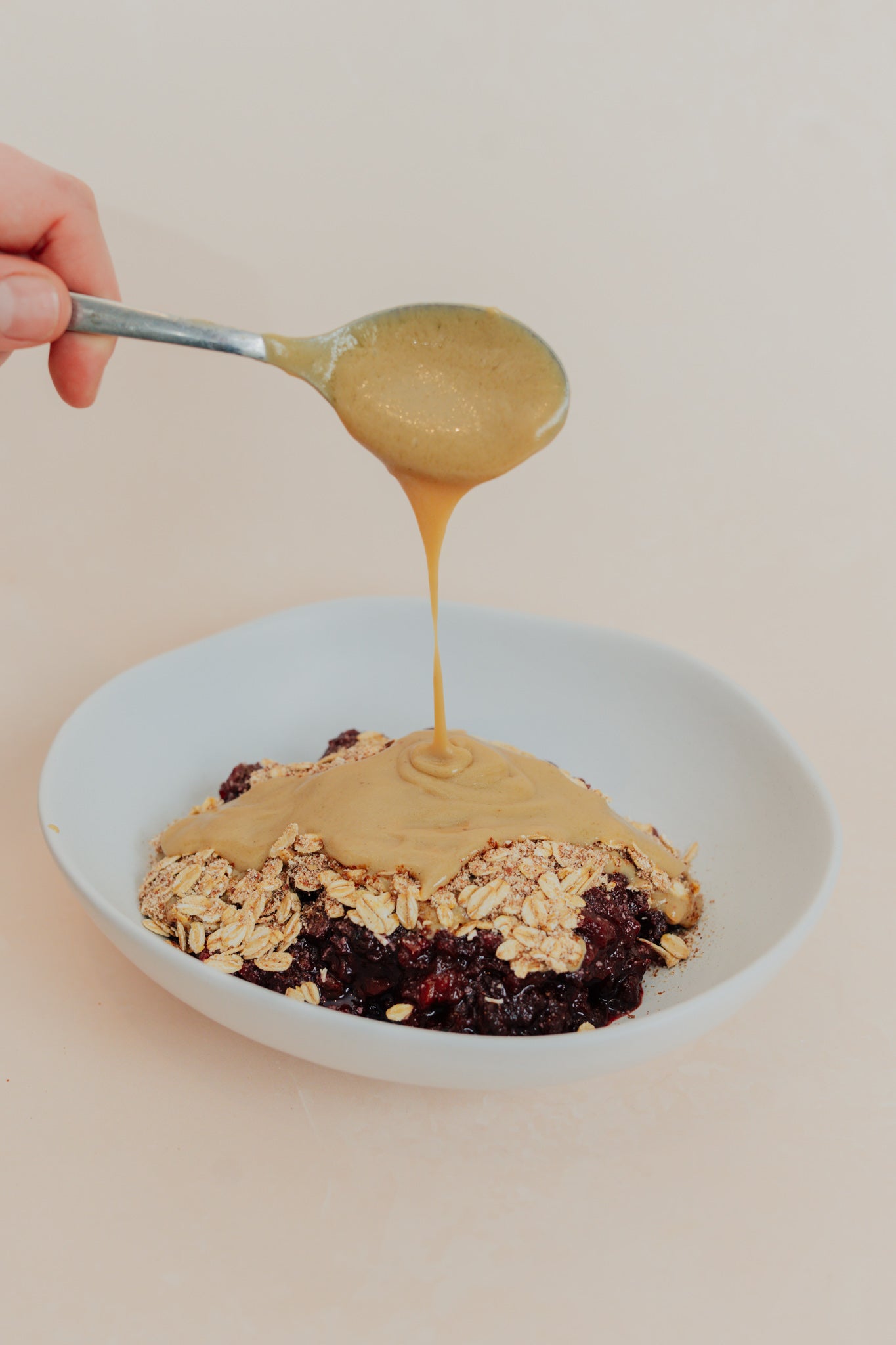Apple & Wild Blueberry Crumble with Coconut Caramel Custard